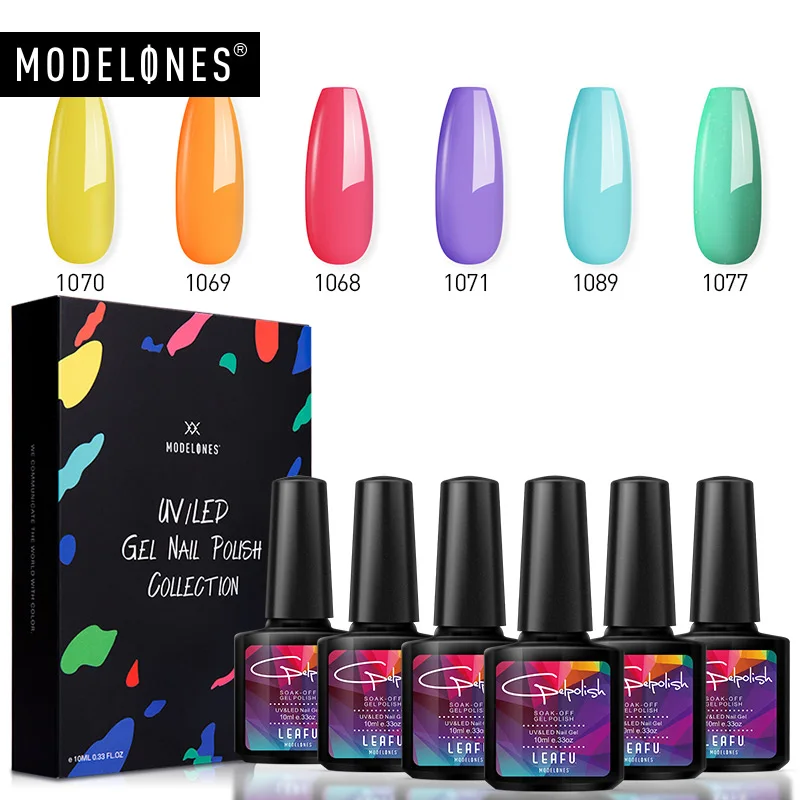 УФ-гель для ногтей Modelones 6 шт./лот светло-розовый цвет светодиодная лампа