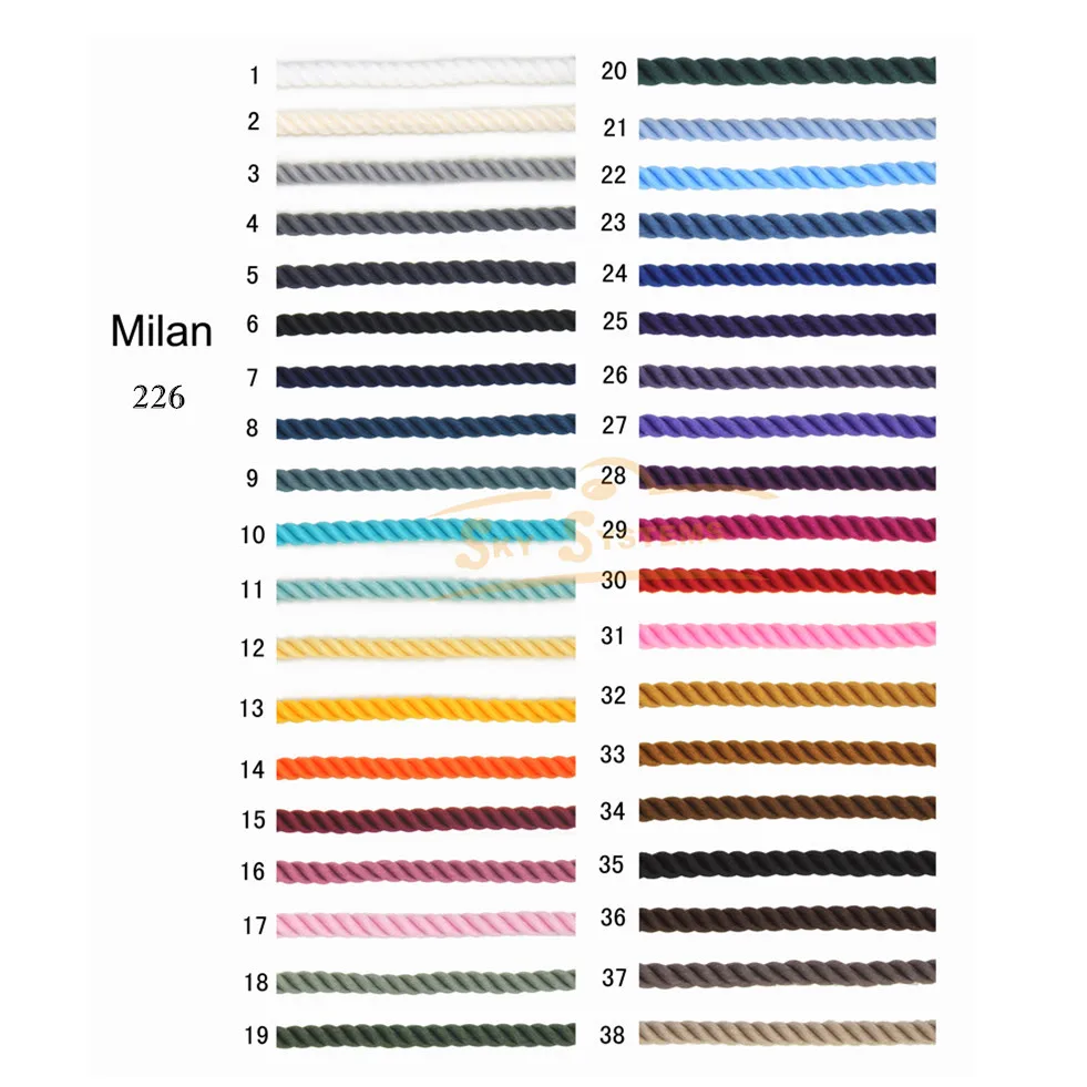 

2MM SKY SYSTEM milan cord Jewelry & packing & shoes rope Necklaces & Bracelets cords 8meters/roll NO1~19