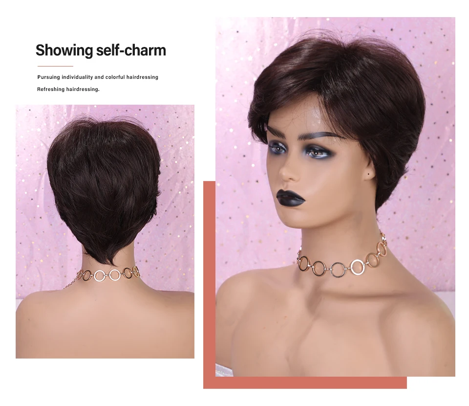 INHAIR cube Женские синтетические волосы натуральные прямые короткие парики Многослойные пушистые Средний размер эластичный дышащий парик