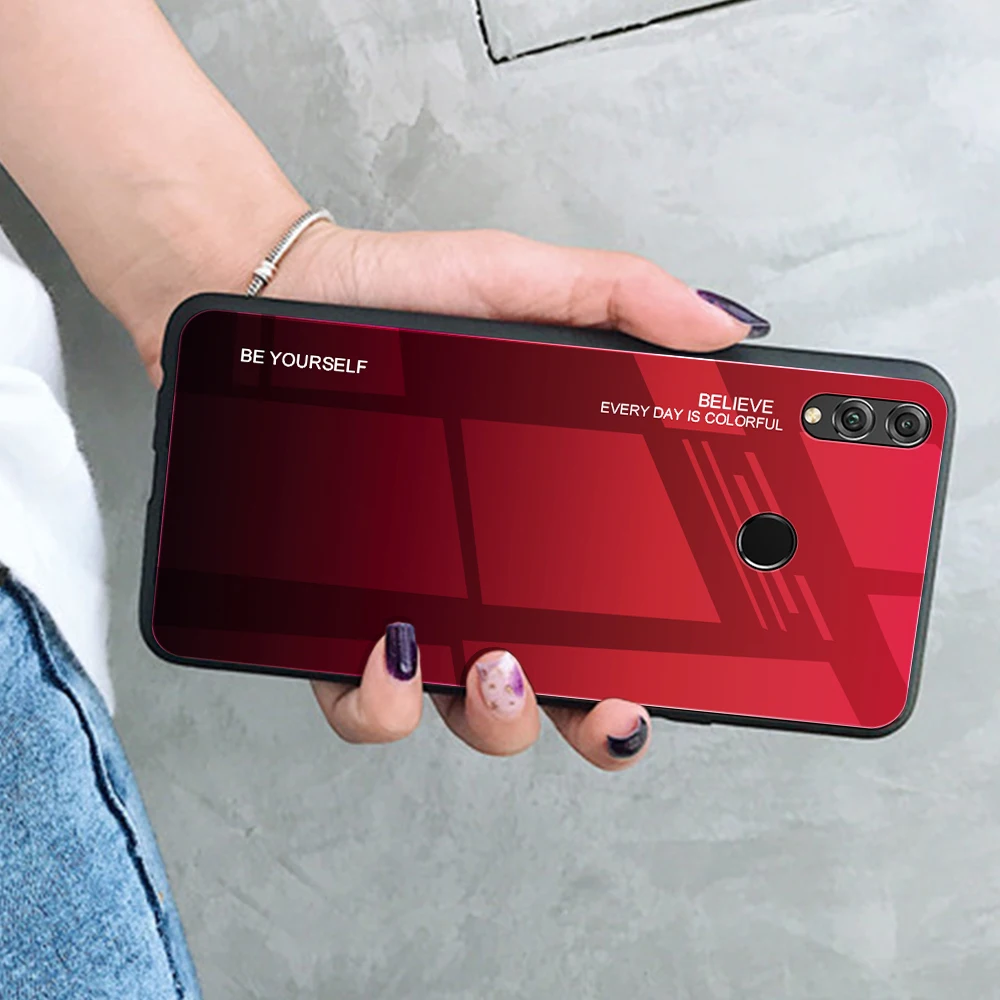 Градиентный чехол для Huawei Y9prime 2019 P smart Z защитный conque honor 20lite 10lite из закаленного