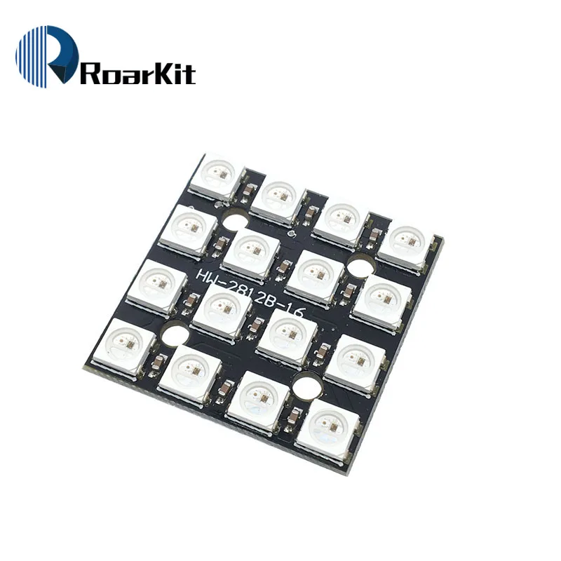 WS2812B 4*4 16 битная полноцветсветодиодный 5050 RGB Светодиодная панель WS2812 для Arduino
