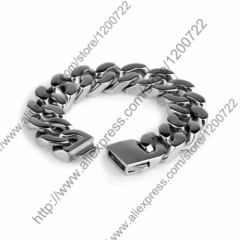 Мужской модный браслет из нержавеющей стали в стиле хип-хоп с высокой полировкой