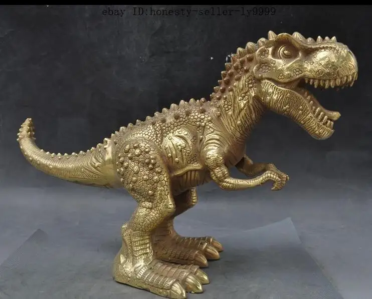 6710546 + 18 &quotкитай латунь Миру Юрского животных Динозавра Tyrannosaurus Rex Статуя