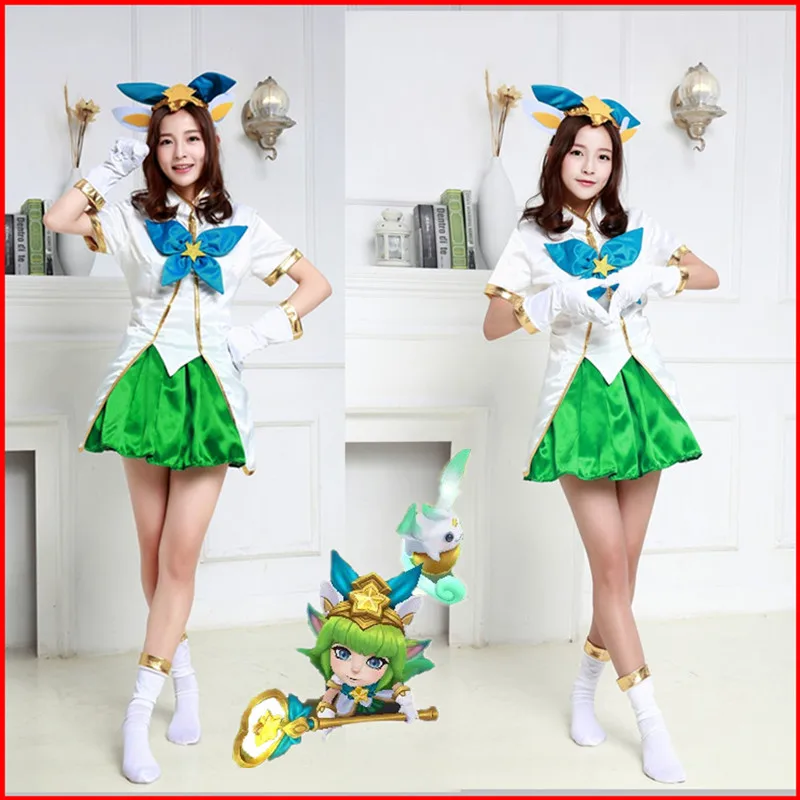 LOL Game Star Guardian Magical Girl Lulu Косплей Костюм женское платье Хэллоуин вечерние полный