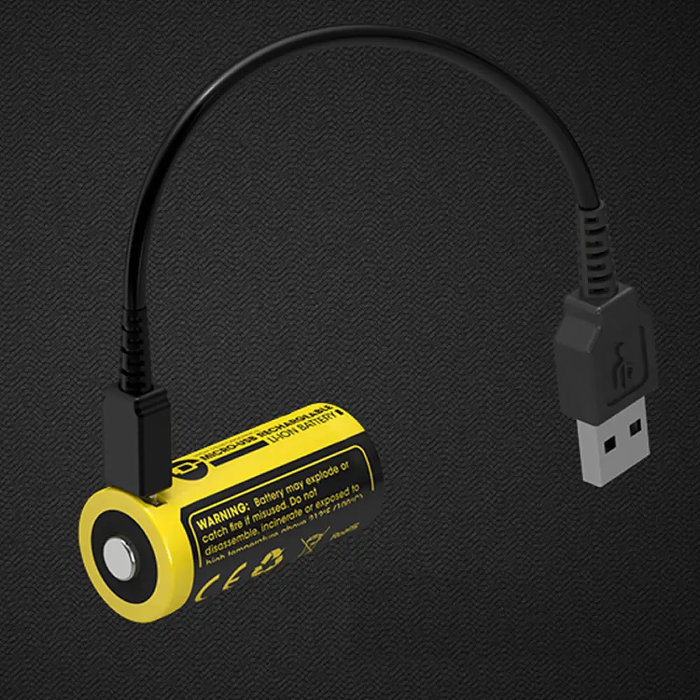 NITECORE NL1665R 650mAh 16340 CR123 встроенный микро-USB порт зарядки литий-ионный аккумулятор 3,6 V 2,34 WH высокая производительность