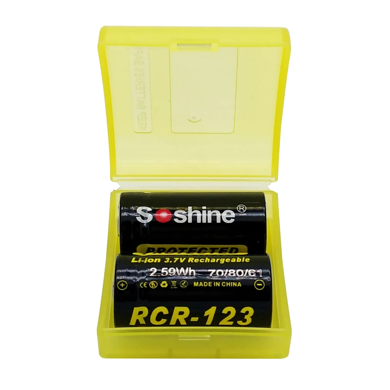 2 шт Soshine RCR123 3,7 V 16340 700mah CR123A перезаряжаемая литиевая батарея с PCB