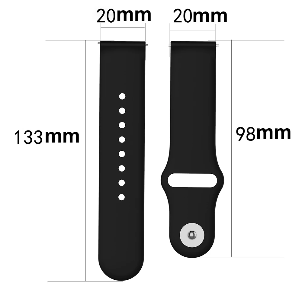 20 мм силиконовый ремешок для Amazfit bip Smartwatch сменный ремешок на запястье для samsung Galaxy watch Active/42 мм влагостойкий ремешок для часов