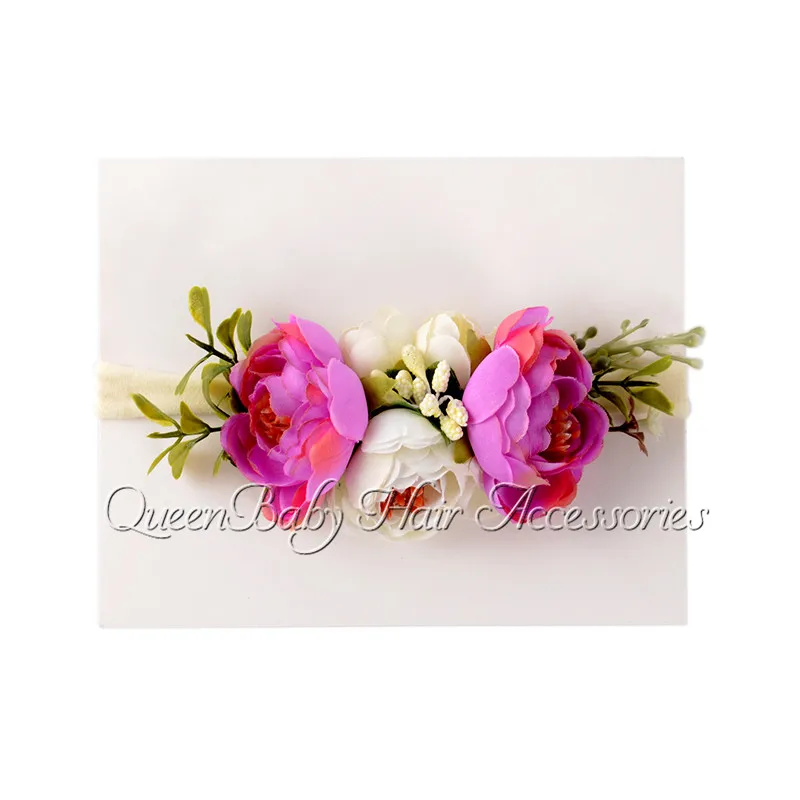 100pcs/lot Nylon Flower Headband Nylon Flower Crown Infant Hair Accessory One size fits More