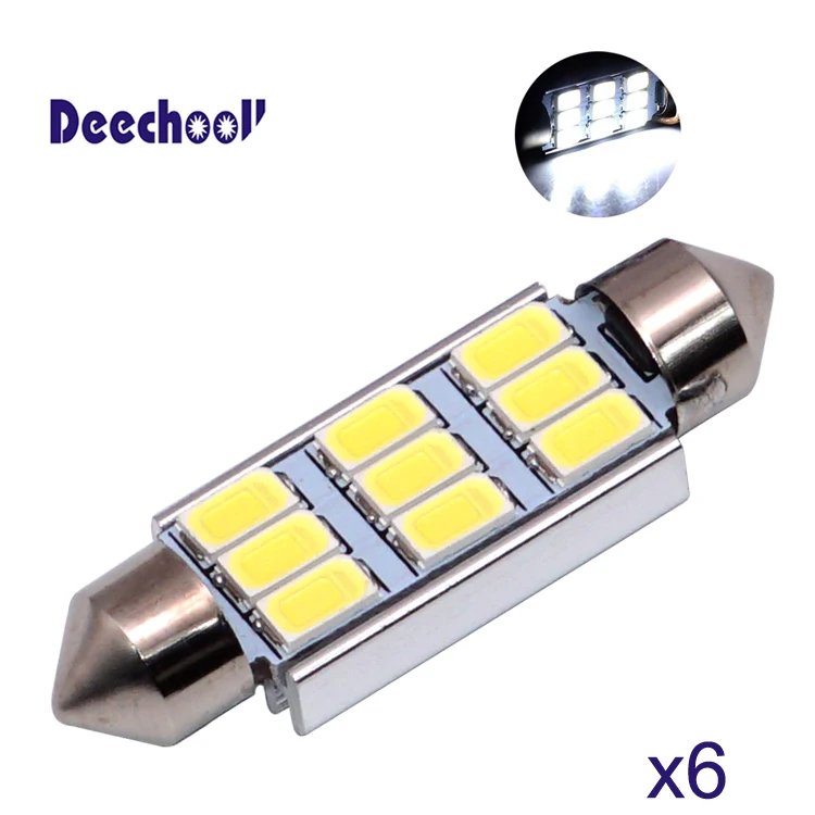 6x578 светодиодный ная лампа 42 мм 1 65 дюймов 9SMD гирлянда светодиодная внутренняя