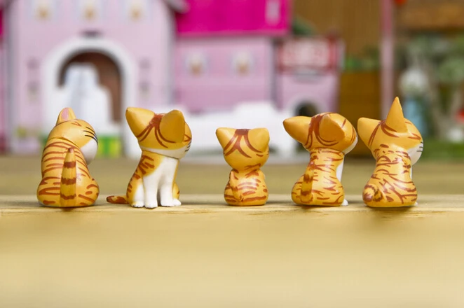 Figuras de Anime japonesas, mu&ntilde;ecos de juguete de Cheese Cat, 9 unids/lote-4