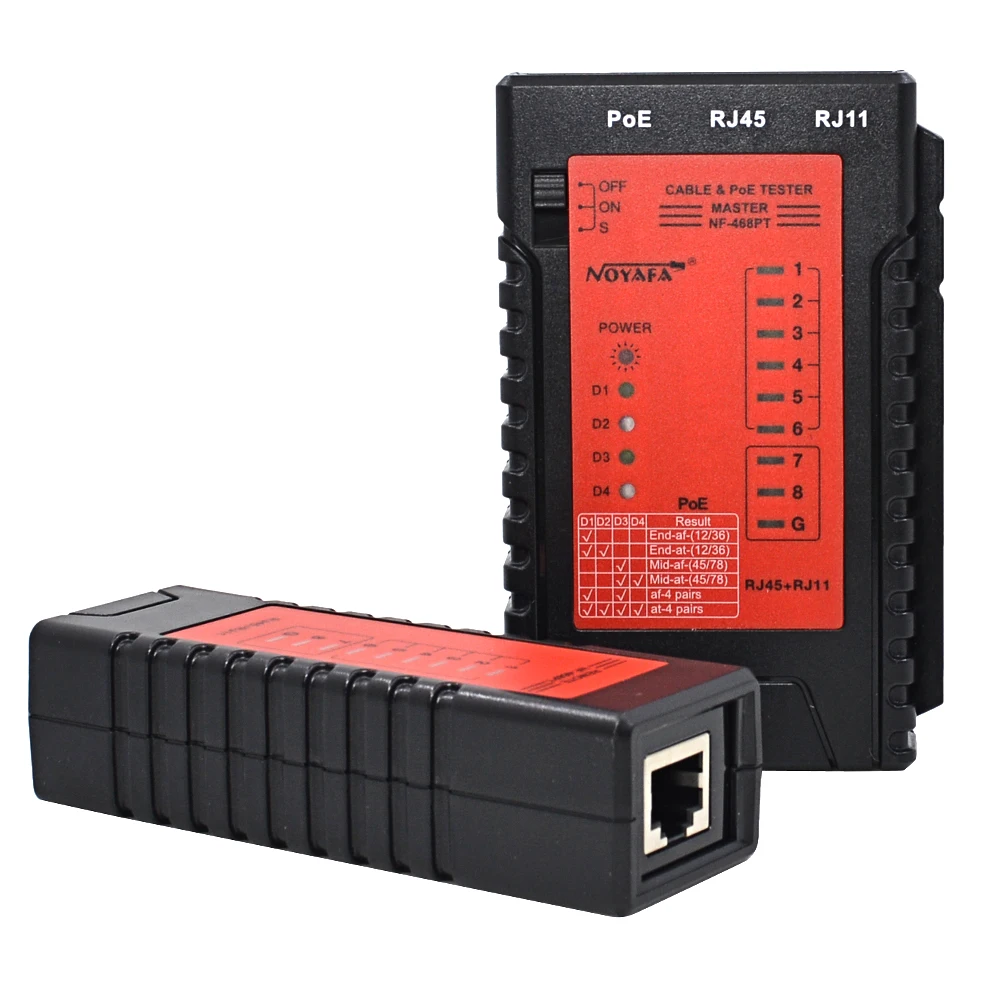 NOYAFA NF-468PT POE Кабельный тестер RJ45 RJ11 телефонный провод LAN Сетевой кабель трекер