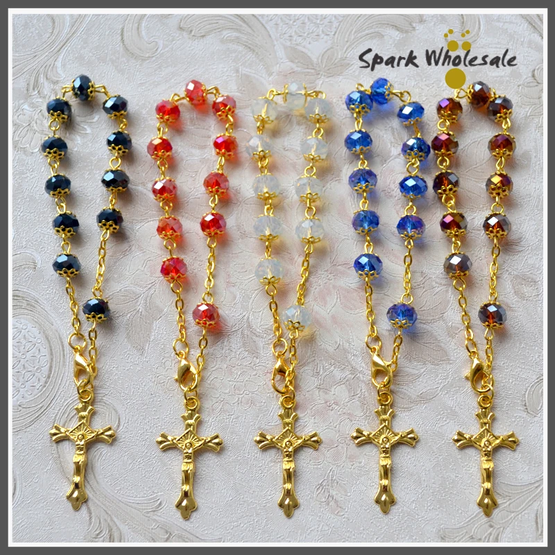 5 шт./лот браслет с прозрачным стеклом для крещения крещения|charm bracelet|rosary braceletbracelet