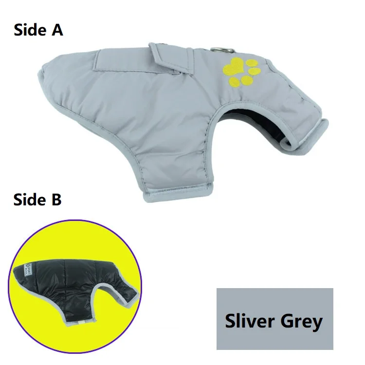 Light Grey Одежда для собак, куртка, пальто, Двусторонняя одежда, зимняя теплая хлопковая одежда для йоркширов, маленьких и больших собак, одежда для щенков - Color: Light Grey