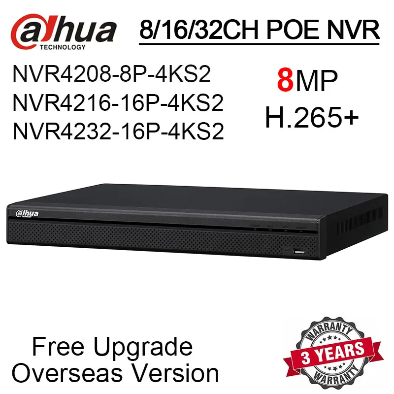 Смартфон Dahua 8 Мп Φ каналов 16 32 канала POE NVR 4K H.265 + сетевой