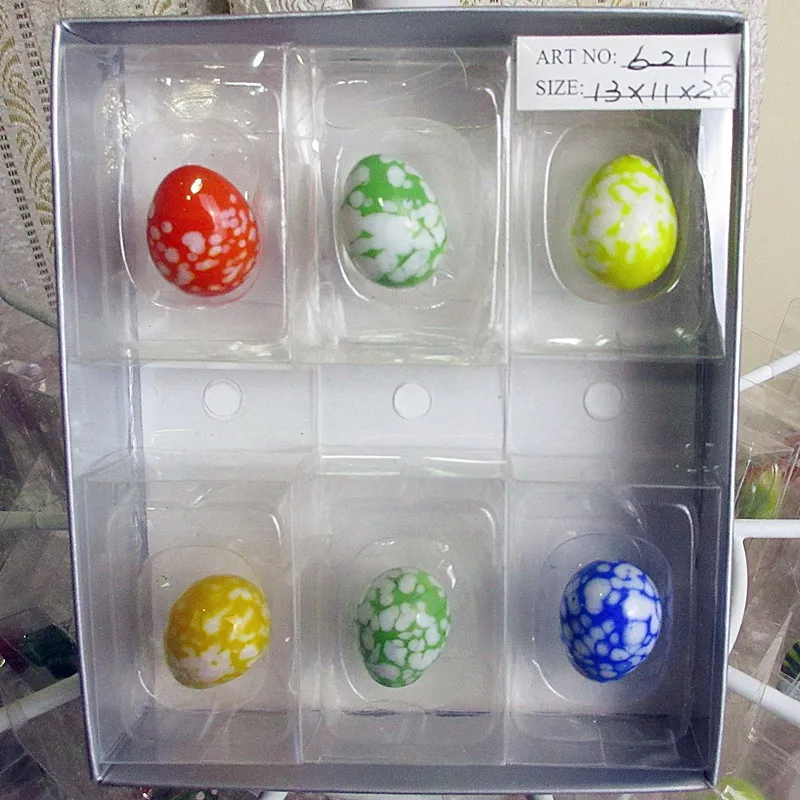 6 шт. опт пасхальное яйцо муранское стекло украшение ручной работы стеклянные