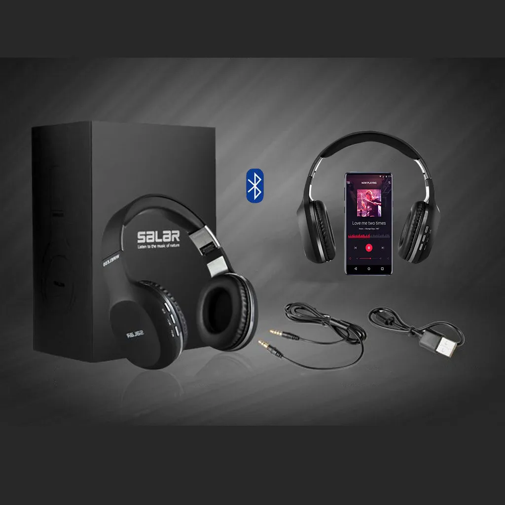 Salar N12 FM HiFi стерео сабвуфер Складная Беспроводная bluetooth-гарнитура игра с микрофоном Спортивная гарнитура Auriculares# G Z606