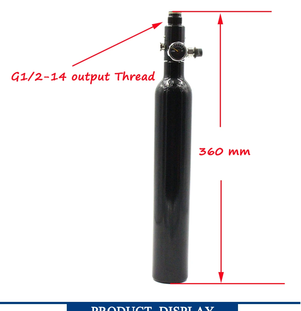 QUPB PCP пейнтбольное оборудование 0.38L газовый бак сжатый воздух высокого давления цилиндр 3000PSI w/регулятор 5/8-18UNF резьба TKU038