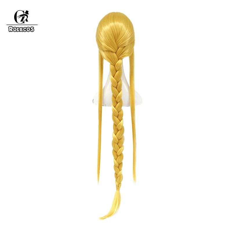 Женские Длинные головные уборы ROLECOS аниме косплей с желтым хвостом и оплеткой из