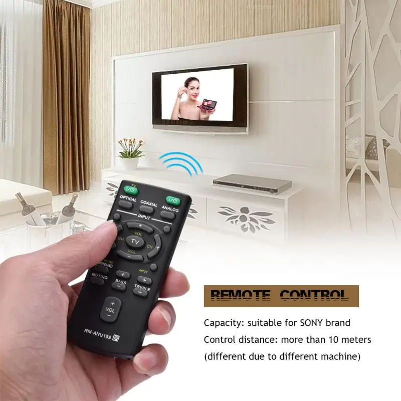 Черный Unviersal дистанционного Управление для sony звуковая панель с реверсивным звуковым RM-ANU159 HT-CT60 HT-CT60/C SA-CT60 SS-WCT60 - Цвет: Черный
