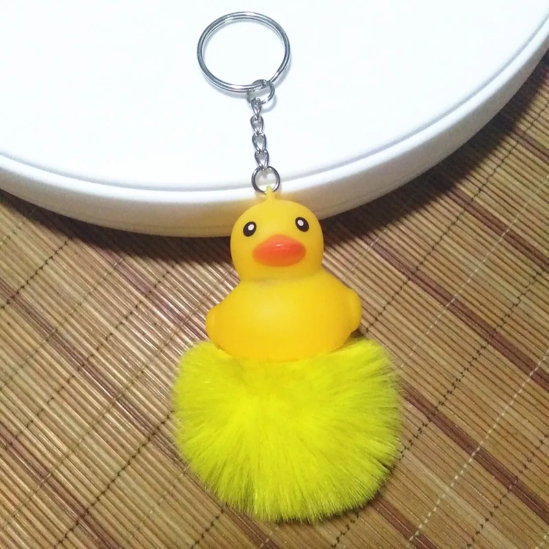 Высокое качество BathDuck брелок с помпонами из мультфильмов брелоки животными 3D