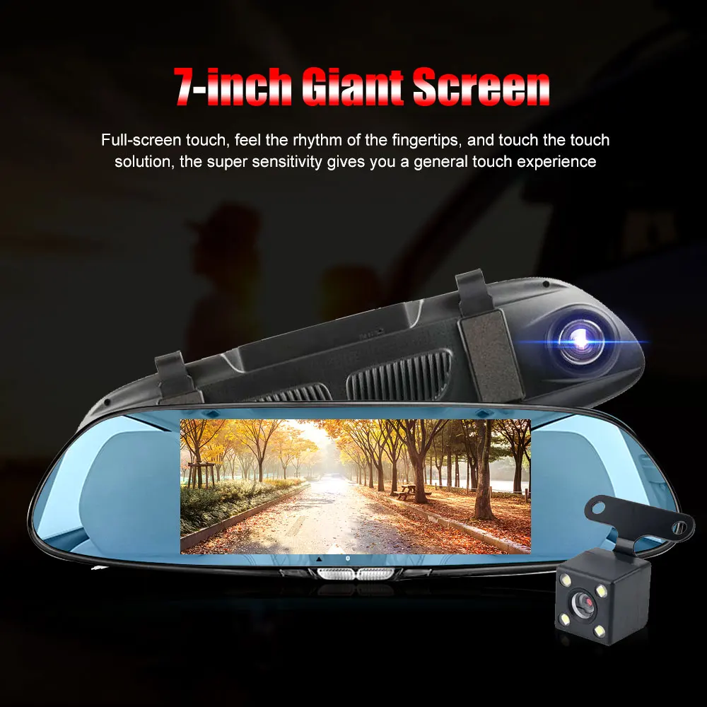 Тавин 7 0 дюймов Автомобильный видеорегистратор сенсорный FHD 1080P видео рекордер
