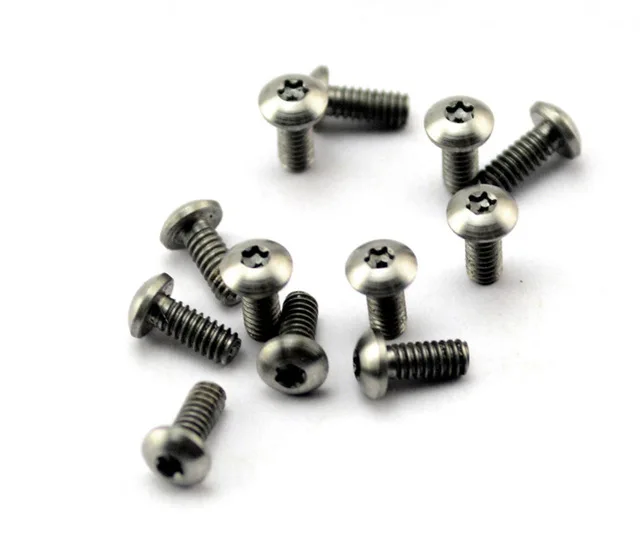 10 шт. M2.1 винт для ножа из титанового сплава T6 Слива гайка t6 torx Винт для ножа - Цвет: (XXXL)  Silver