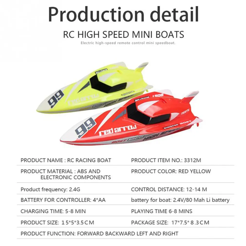 2.4GHz RC Ship Boat 4 Channels High Speed Mini Racing Waterproof Rechargeable Speedboat Model Toys Hobby for Children | Игрушки и хобби