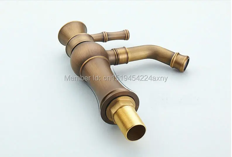 Gizero Antique Copper Crystal with Diamond Faucet Bathroom Basin Mixer Deck Mounted Hot and Cold Swivel Spout GI54 | Обустройство