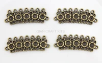 set of 20 pcs flower antique bronze connector zinc alloy pendant charm drops for diy 43x15mmay0120