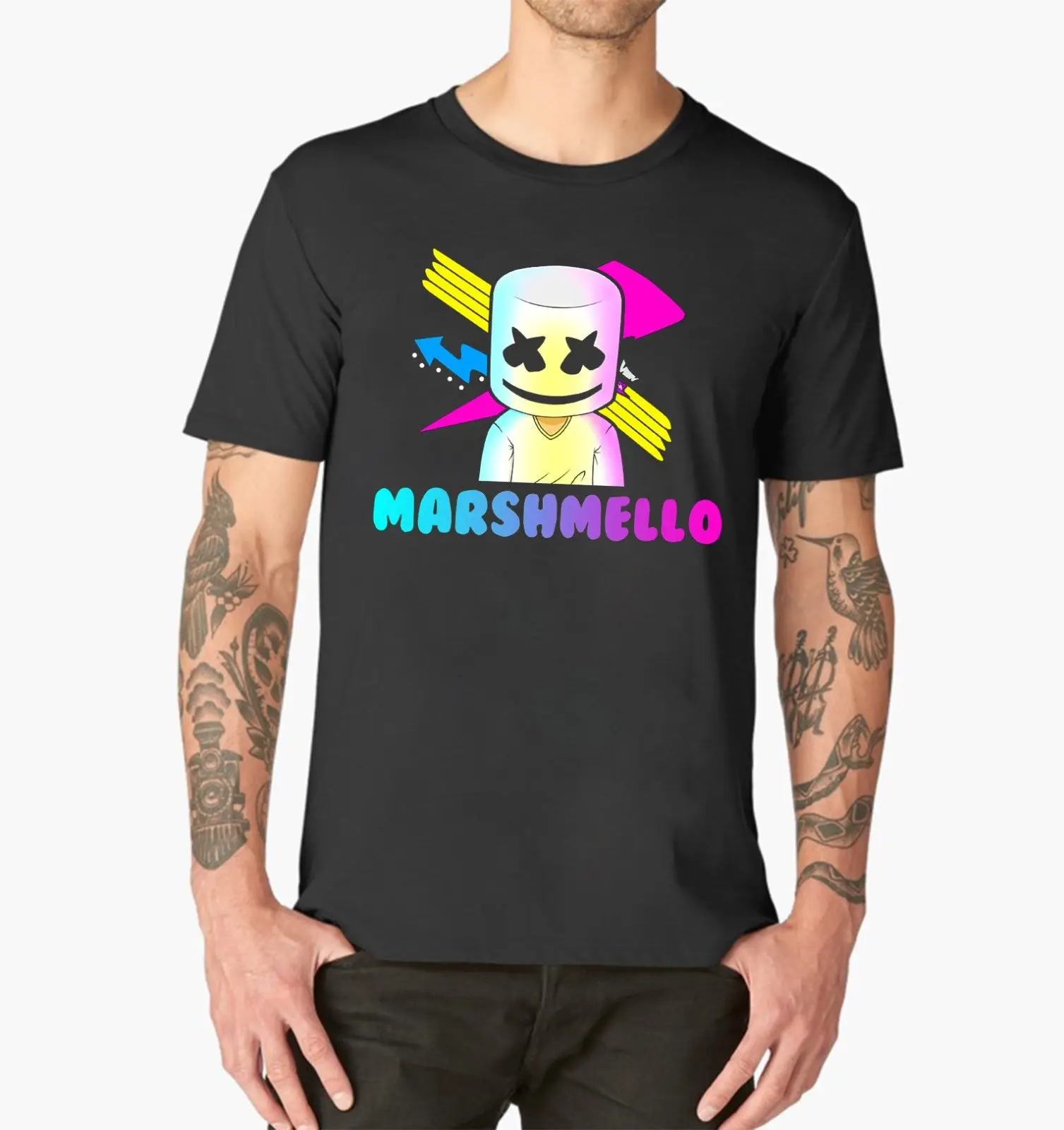 MARSHMELLOW Футболка DJ музыка подарок на день рождения Harajuku топы модная Классическая
