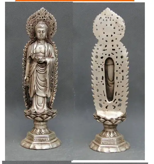 Lotus Flower White Copper Buddha Statue Decoration Factory Outlets