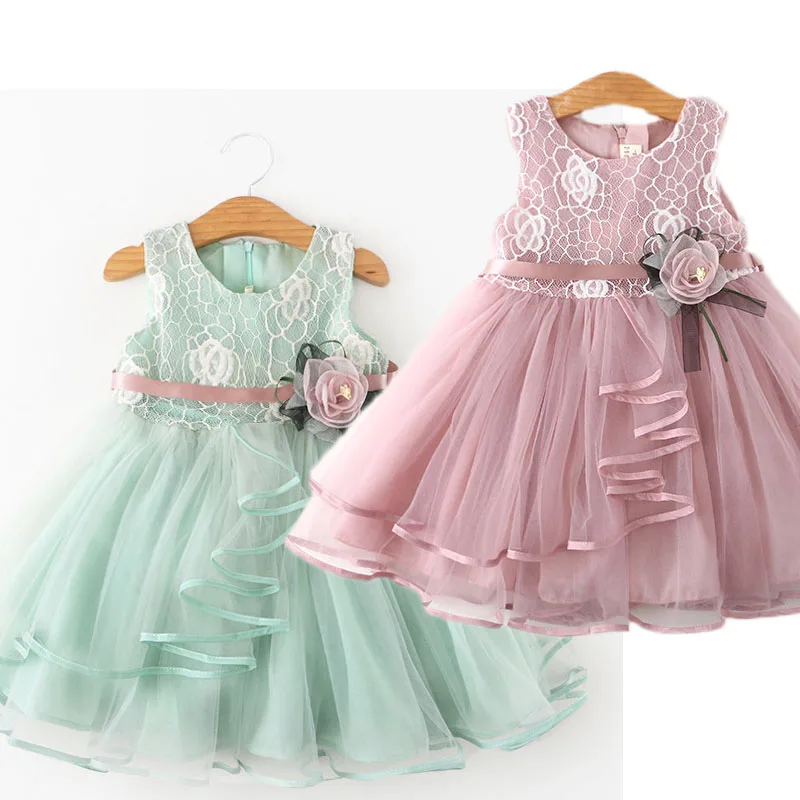 Детская одежда летнее платье для девочек кружевное принцессы мягкое газовое