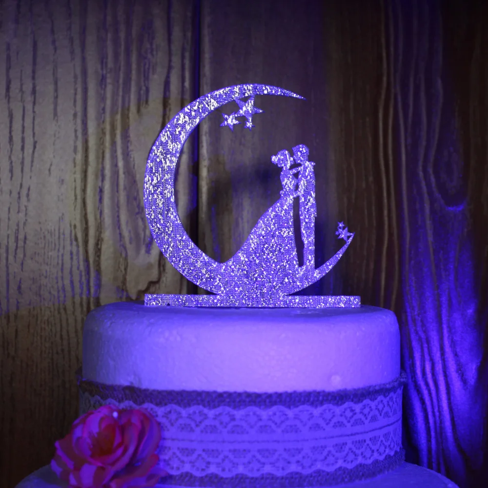 Парный Топпер для свадебного торта украшение на заказ акриловый Золотой