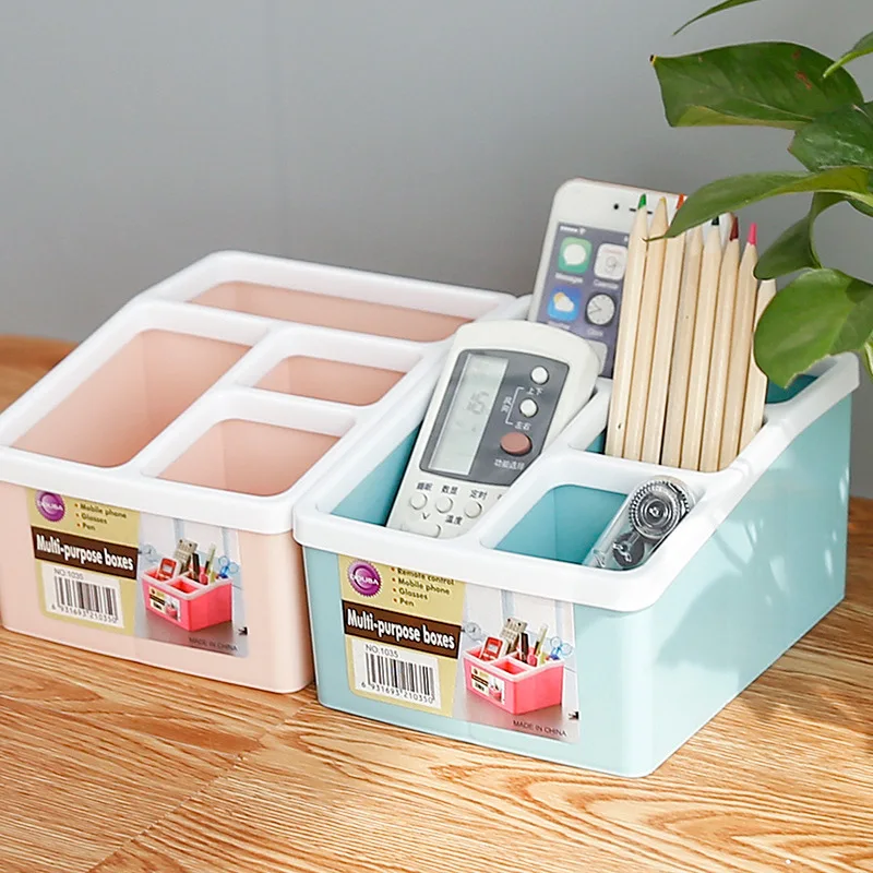 1pcs 1336 Solid Color 4-Box Desktop Storage Box Multi-Function Office Stationery Cosmetic | Канцтовары для офиса и дома