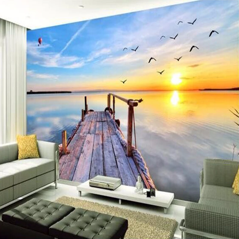 Пользовательские 3D фото обои 3D Природа Пейзаж вид на море большая Настенная картина, настенные украшения гостиной спальни современные обои
