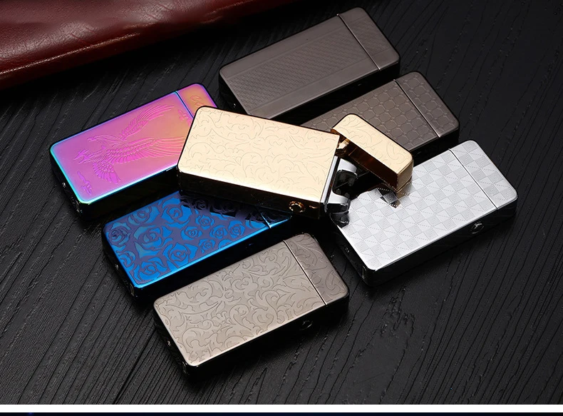 Плазменная зажигалка, Бесплатный Лазерный Логотип, откидная зажигалка, Usb Зажигалка для сигарет, ветрозащитная двойная дуговая Электронная зажигалка для курения