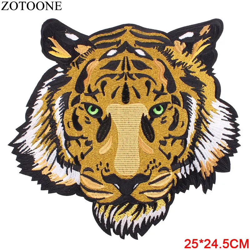ZOTOONE с большим тигром патчи для одежды Бесплатная доставка 25*24 5 см вышитые