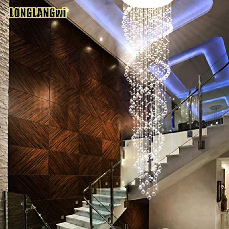 

Double helix Modern LED K9 Crystal Chandeliers Lamp Stairs lights chandelier lighting for Living Room