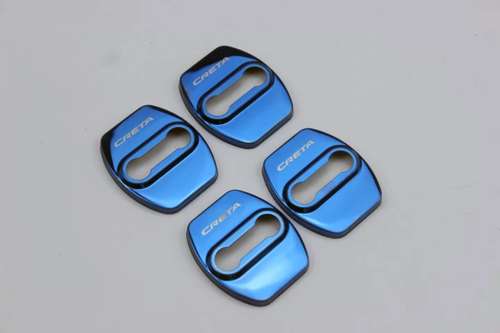 4pcs Blue Color 4 шт. серебристый, черный фон с изображением синей двери дверной замок держать Защитная Пряжка для hyundai IX25 Creta аксессуары - Цвет: 4pcs Blue Color
