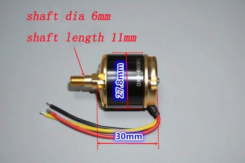 2216 бесщеточный двигатель 12N14P KV860 Moteur CW CCW Thread w/ Fix Paddle Nut fr RC wing Мультикоптер F450 550 S500