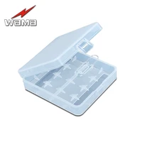 1x wama 4 slot 18650 battery storage box new transparent pp material protective case rechargeable li ion lithium battery plastic