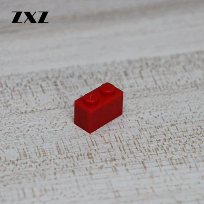 50 шт. объемные блоки-кирпичики MOC кирпич 1x2 совместимый с лего 3004 DIY Строительные кирпичи развивающие игрушки аксессуары - Цвет: Red