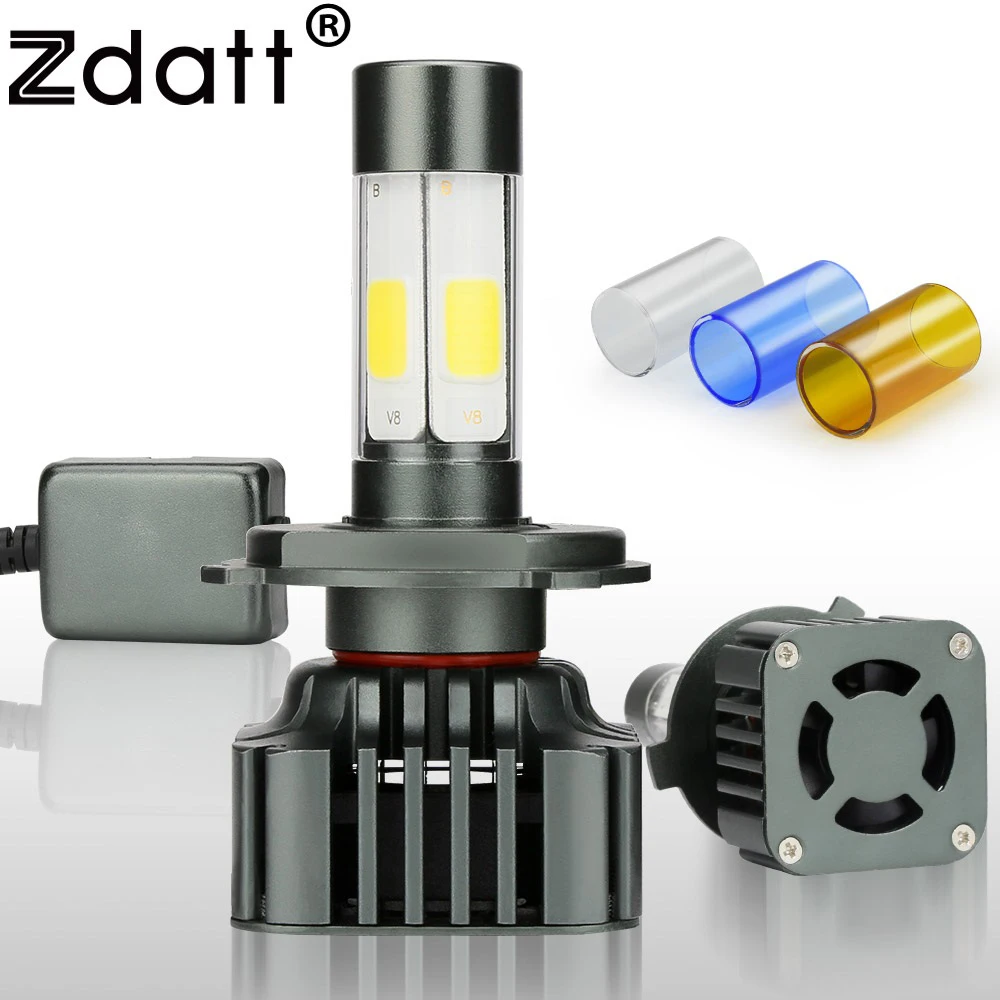 Zdatt фар H4 H7 H8 H9 H11 9005 HB3 9006 HB4 9003 HB2 Светодиодные лампы свет автомобиля 12 В 6000 К 8000Lm 12000Lm удара светодиодные лампы автомобилей светодиодные лампы для авто