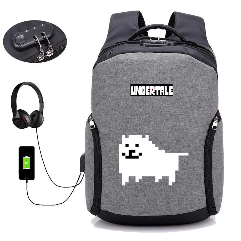 06 Горячая игра «Undertale» рюкзак usb зарядка рюкзак для мужчин wo мужские ученические сумки для путешествий книга рюкзак ноутбук рюкзаки 20 стиль - Цвет: 06
