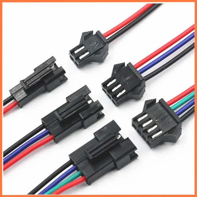 30 парт/Лот 20 Φ 40 см/пара JST 2pin 3pin 4pin светодиодный соединительный провод штекер и