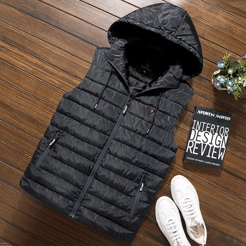 Plus Large Size Big Men Vests Hooded Camouflage Blue 5XL 7XL 8XL 9XL Sportwear Hipster Winter Warm Vests Cotton-padded Waistcoat - Цвет: 3