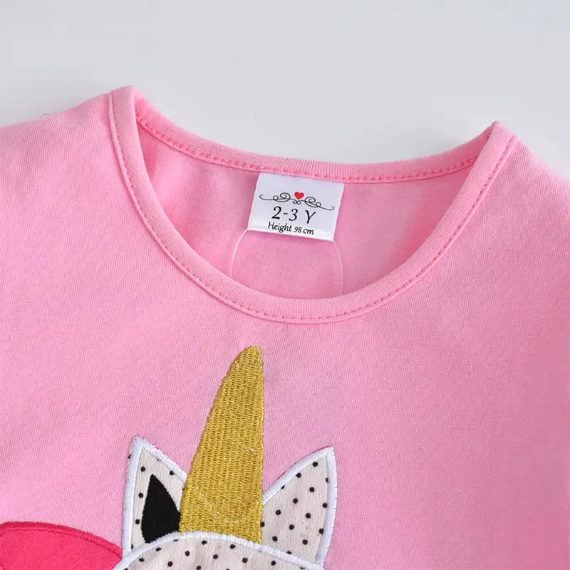 Dxton Baby Girl Dresses Cartoon Kids Girls Clothes Christmas Vestidos Long Sleeve For 3-8 Year LH4575 | Детская одежда и обувь