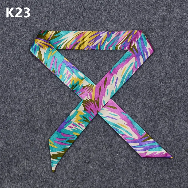 Женский шелковый шарф с принтом 20 видов цветов модная тесемка ручками маленькая