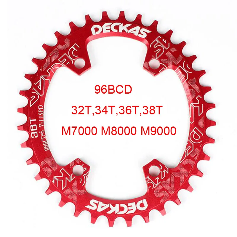 96BCD Deckas велосипедная цепь круглая/овальная алюминиевая Звездочка 32T/34T/36T/38T MTB