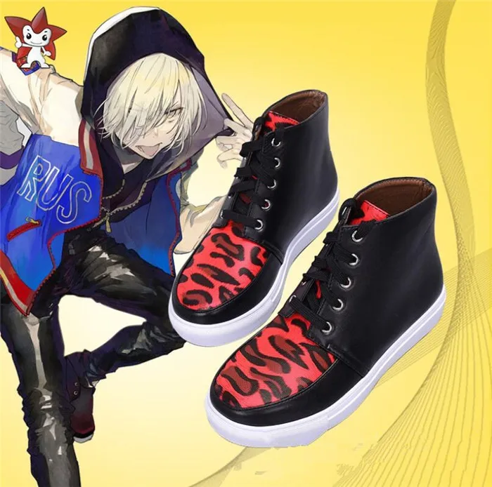 Yuri!!! on Ice Cosplay Shoes Plisetsky Yuri Red Leopard Print Lace up Sneakers Boots A525 | Тематическая одежда и униформа